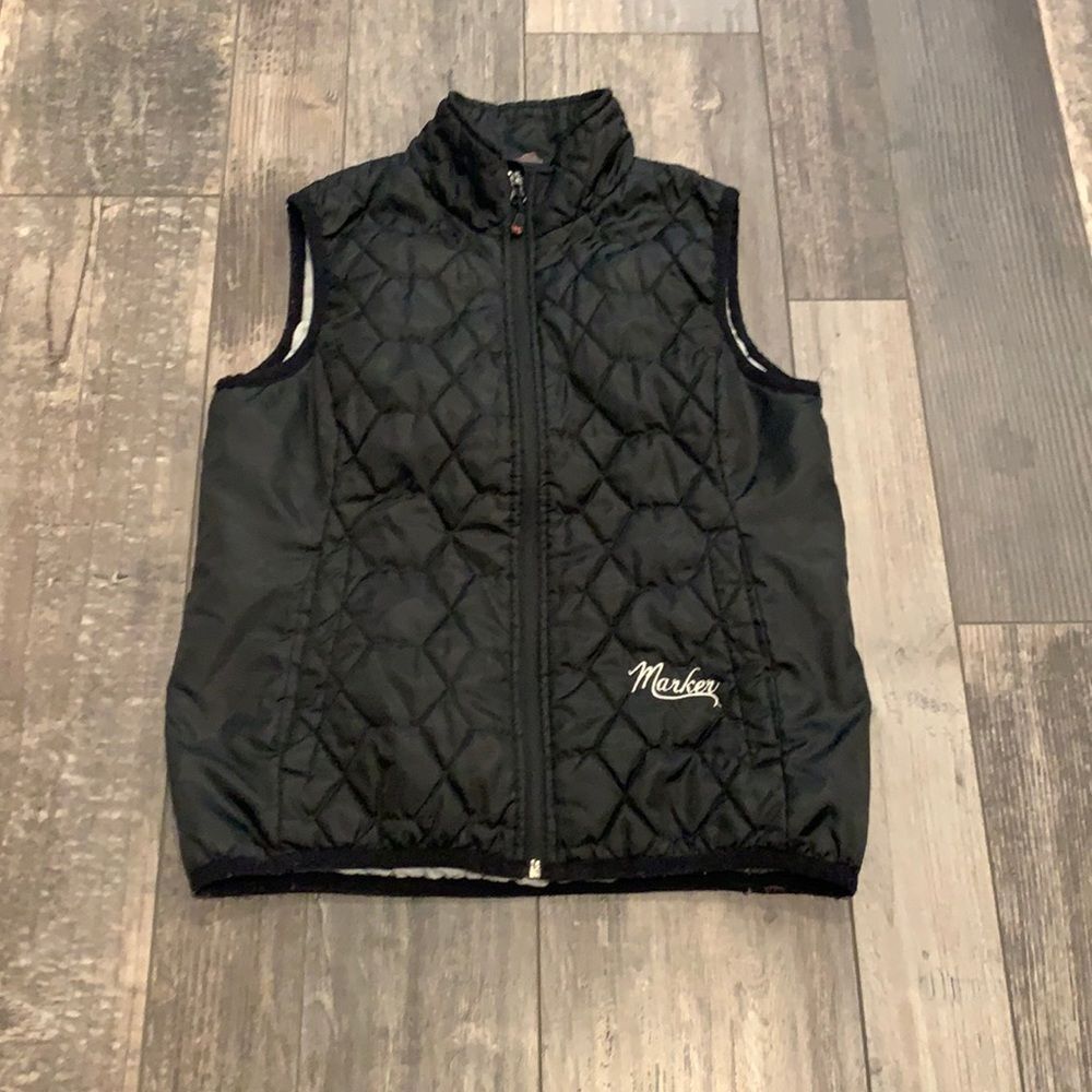 Marker puffer vest; Black, Quilted, Size Small
